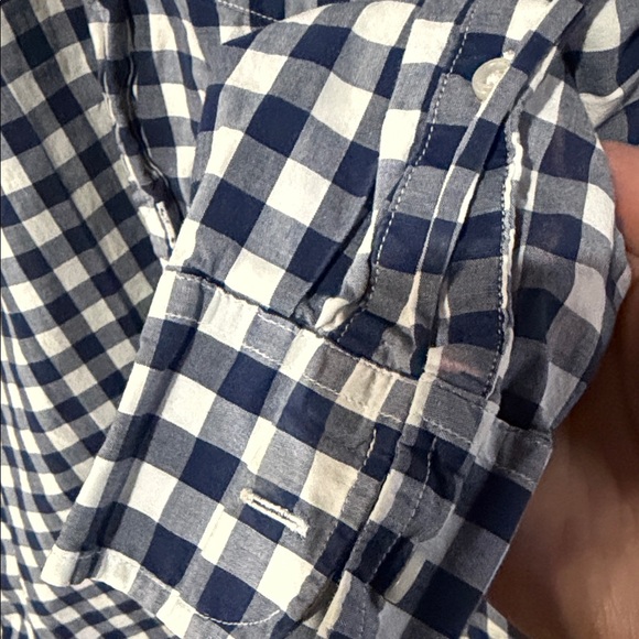 J. Crew Navy and White Gingham Shirt - Picture 3 of 5